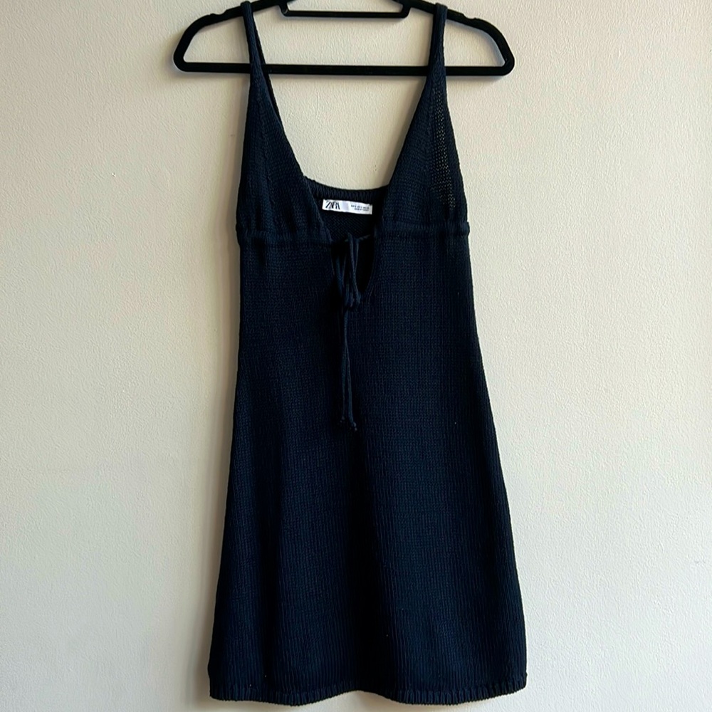 Zara navy blue knit mini